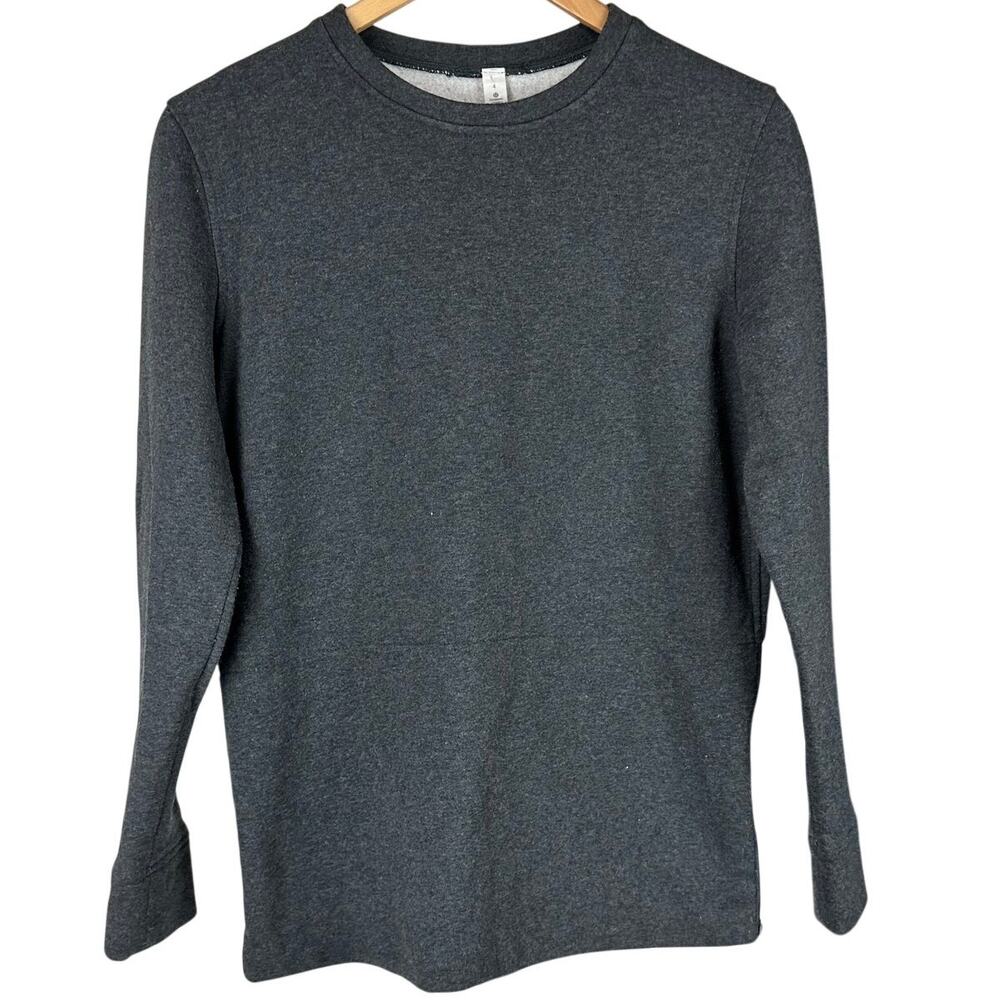 Lululemon Women's Cotton Blend Crew Neck Sweater Gray Size 4 Excellent Condition